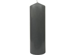 4740302713722 - Hs Candle - Wachskerzen Stumpenkerzen Ø8cm x 25cm ( viele Farben ) - Lange Brenndauer - Hergestellt in eu - Kerzen Blockkerzen - Wachs Stumpen - Grau