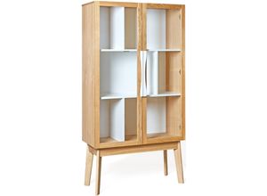 4744448012220 - Woodman Bücherregal »Hilla« Breite 88 cm Türen mit Glaseinsätzen Holzfurnier aus Eiche
