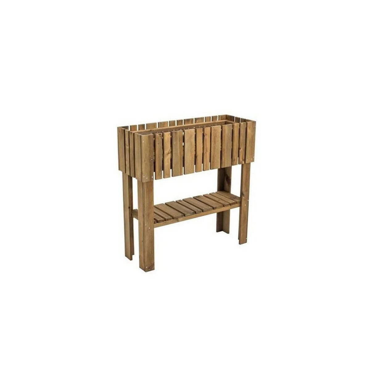4752072002517 - Blumentopf 78 x 29 x 79 cm Braun Holz karriert