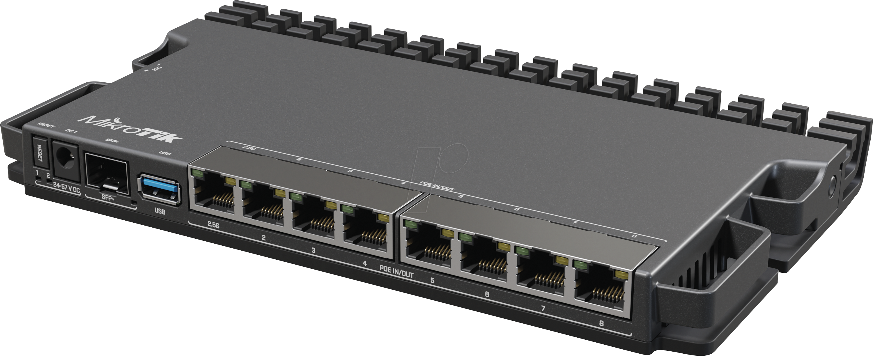 4752224007155 - RB5009UPR+S+IN 9-Port POE (130W) Router (7x 1G RJ45   1x 25G RJ45   1x 10G SFP+) - Router