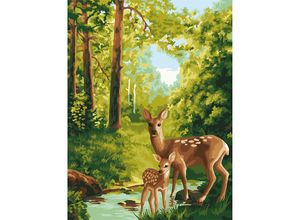 4778004508452 - Malen nach Zahlen Rehe im Wald 30 x 40 cm