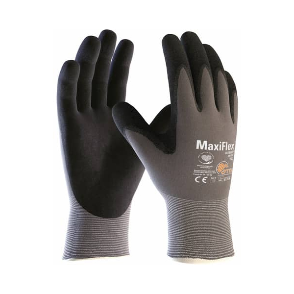 4792249874103 - FP - atg MaxiFlex Ultimate Nylon-Strickhandschuh grau schwarz 34-874 Größe 10