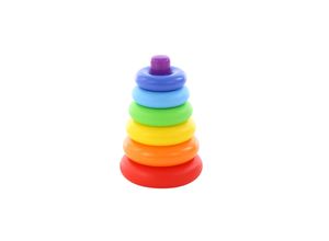 4810344059260 - Stapelturm 59260 Ringe Stapelspaß 6 bunte Ringe Stapelpyramide Höhe 21cm bunt