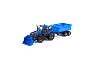 4810344091833 - Spielzeug-Traktor 91833 Frontlader Kippanhänger Schwungantrieb Radlader blau