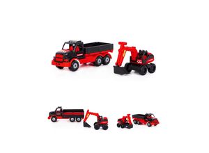 4810344095923 - Spielzeug LKW Schwertransport Bagger 95923 Radlader 2er Set ab 3 Jahren rot