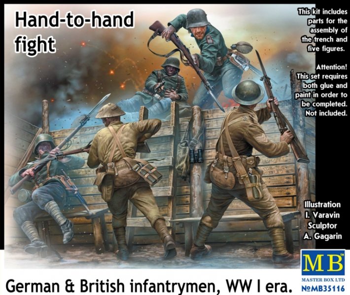 4820113080746 - Master Box Ltd MB35116 - Hand-to-hand fightGerman&British infant infantrymen WWI era in 135 4820113080746 - Master Box Ltd MB35116 - Hand-to-hand fightGerman&British infant infantrymen WWI era in 135