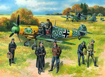 4823044402663 - Messerschmitt Bf 109 F-2 with German Pilots Ground Crew