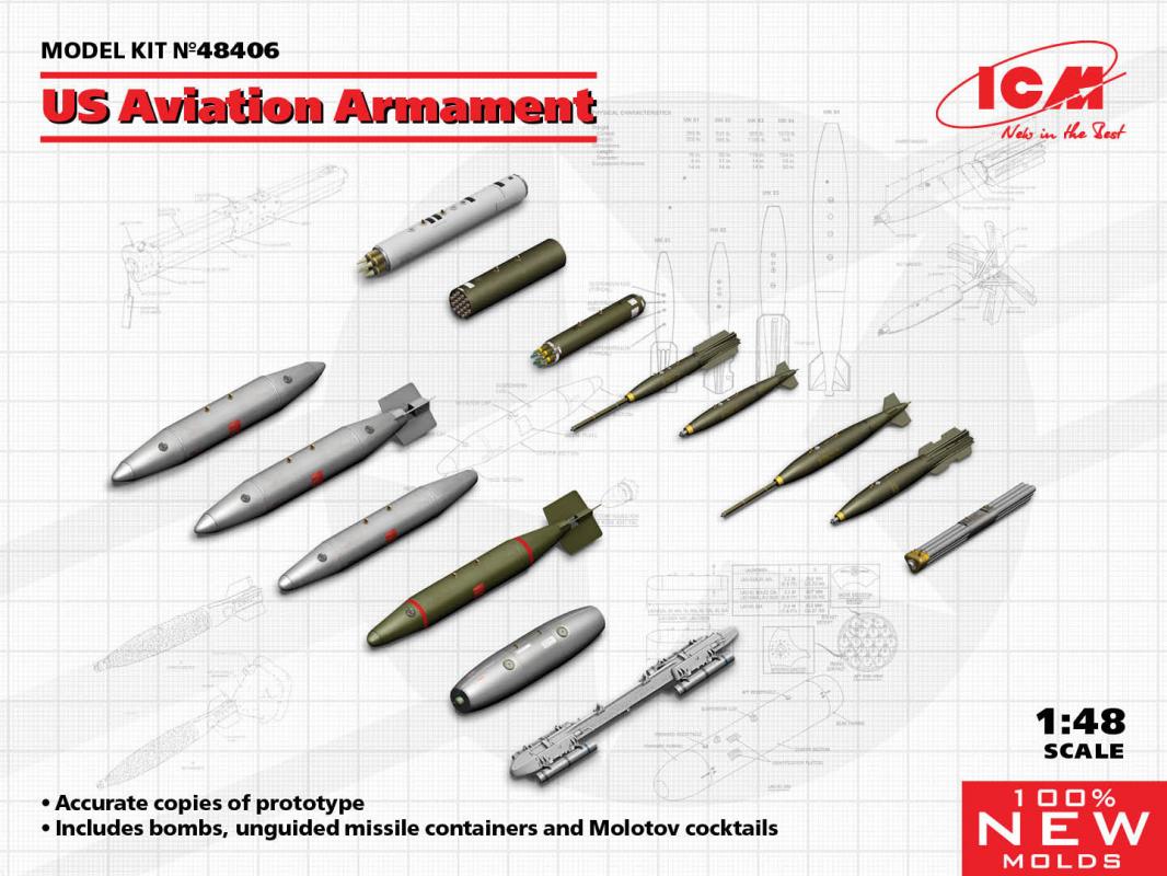 4823044407682 - ICM 48406 - US Aviation Armament (100% new molds) in 148