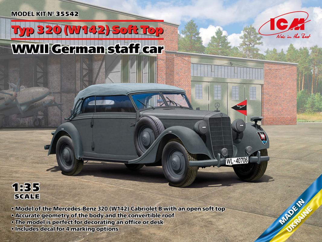 4823044409709 - Typ 320 (W142) Cabriolet Soft Top - WWII German staff car