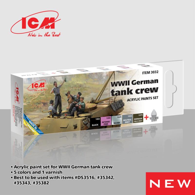 4823044409976 - Acrylic Paint Set - WWII German tank crew [6 x 12 ml]