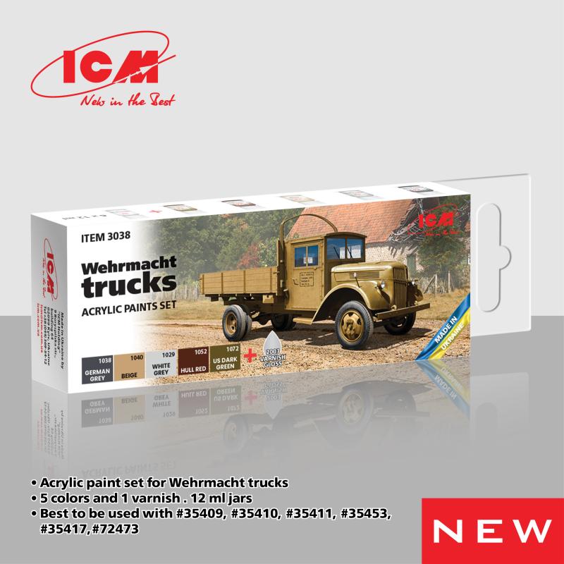 4823044410033 - Acrylic Paint Set - Wehrmacht trucks [6 x 12 ml]