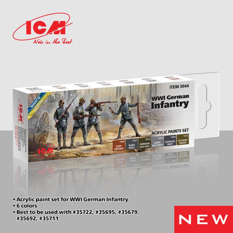 4823044410101 - Acrylic Paint Set - WWI German infantry [6 x 12 ml]