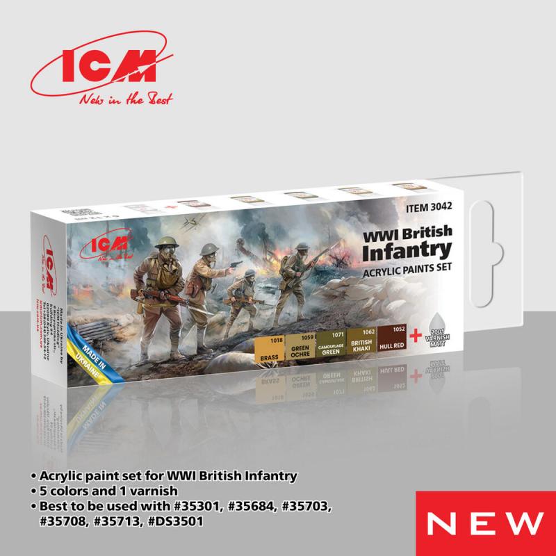 4823044410125 - Acrylic Paint Set - WWI British infantry [6 x 12 ml]