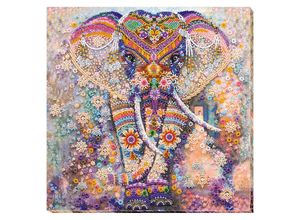 4823095802931 - Perlen-Stickbild Indischer Elefant 30 x 30 cm