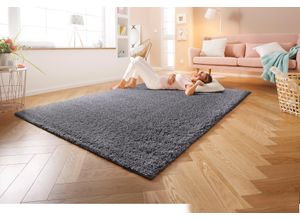 4841808122572 - Hochflor-Teppich HOME AFFAIRE Shaggy 30 Teppiche Gr B L 240 cm x 320 cm 30 mm 1 St grau Esszimmerteppiche Teppich Uni Farben besonders weich und kuschelig