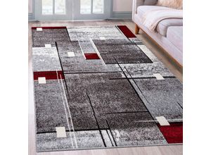 4842190050986 - Teppich MY HOME Deblin Teppiche Gr B L 200 cm x 300 cm 9 mm 1 St rot Esszimmerteppiche weicher Flor Kurzflor Karo-Design modern geometrisches Muster