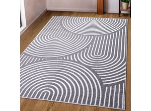 4842190083137 - Teppich ANDAS »Fadel« Teppiche Gr B L 240 cm x 320 cm 9 mm 1 St grau Esszimmerteppiche 3D-Effekt softer Kurzflor pflegeleicht leichter Glanz Scandi-Look Bestseller