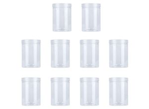 4852419258369 - Tlily - 10 StüCk 500 Ml Lebensmittel Glas Versiegelt Transparente Plastik KüChe Kann Snacks BehäLter mit Deckel für SüßIgkeiten Kekse Duft Tee