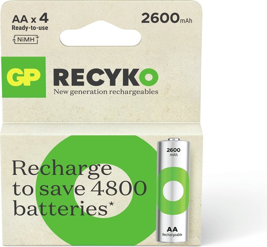 4891199212574 - ReCyko Wiederaufladbare AA-Batterien 2600 mAh - 4 Stück