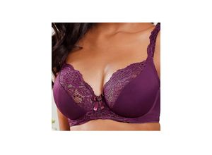 4893820287982 - Große Größen Bügel-BH mit transparenter Spitze pflaume Gr95C
