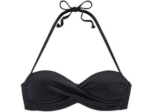 4893848197966 - LASCANA Simple Bikini-Oberteil Neckholder Bandeau für Damen schwarz 36A