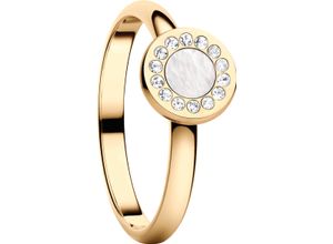 4894041736457 - BERING Damen Ring 577-25-X1 Edelstahl mit Perlmuttverzierung und Zirkonia gold