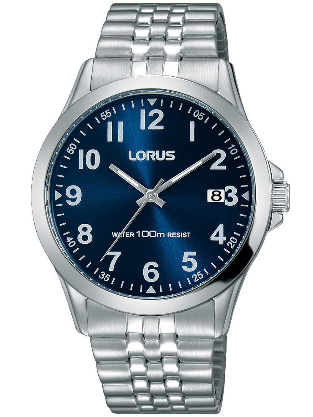 4894138331015 - Quarzuhr LORUS Armbanduhren silberfarben (silberfarben blau) Damen Quarzuhren Armbanduhr Herrenuhr Damenuhr Datum Edelstahlarmband