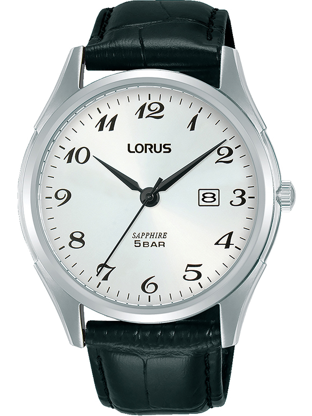 4894138352669 - Quarzuhr LORUS Armbanduhren schwarz Herren Armbanduhr Herrenuhr Datum Lederarmband Saphirglas