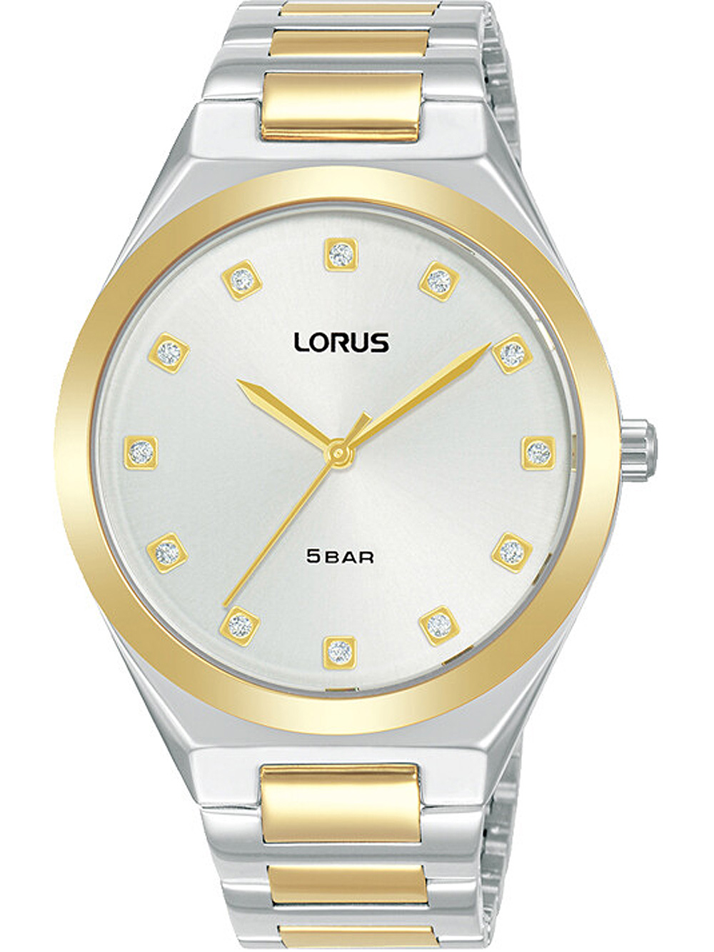 4894138357732 - Quarzuhr LORUS RG202WX9 Armbanduhren goldfarben (silberfarben goldfarben) Damen Quarzuhren Armbanduhr Damenuhr Glitzer Edelstahlarmband