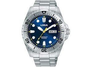 4894138360381 - Automatikuhr LORUS Sports Armbanduhren silberfarben (silberfarben blau) Herren Armbanduhr Herrenuhr Mechanische Uhr Edelstahlarmband analog