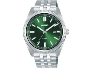 4894138360459 - Quarzuhr LORUS Armbanduhren silberfarben (silberfarben grün) Damen Quarzuhren Armbanduhr Herrenuhr Damenuhr Datum Edelstahlarmband