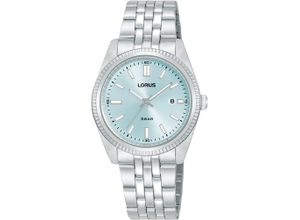 4894138360565 - Quarzuhr LORUS Armbanduhren silberfarben (silberfarben hellblau) Damen Quarzuhren Armbanduhr Damenuhr Datum Edelstahlarmband