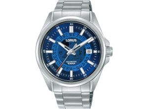 4894138360923 - Automatikuhr LORUS Armbanduhren silberfarben (silberfarben blau) Herren Armbanduhr Herrenuhr Datum Edelstahlarmband