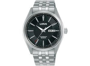 4894138361630 - Automatikuhr LORUS Classic Armbanduhren silberfarben (silberfarben schwarz) Herren Armbanduhr Herrenuhr Mechanische Uhr Edelstahlarmband analog Tag