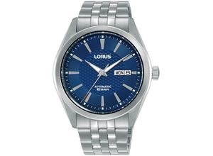 4894138361647 - Automatikuhr LORUS Classic Armbanduhren silberfarben (silberfarben blau) Herren Armbanduhr Herrenuhr Mechanische Uhr Edelstahlarmband analog Tag