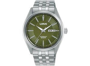 4894138361654 - Automatikuhr LORUS Classic Armbanduhren silberfarben (silberfarben grün) Herren Armbanduhr Herrenuhr Mechanische Uhr Edelstahlarmband analog Tag