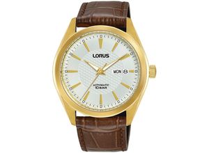 4894138361685 - Automatikuhr LORUS Classic Armbanduhren braun Herren Armbanduhr Herrenuhr Mechanische Uhr Lederarmband analog Tag