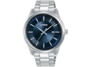 4894138361708 - Quarzuhr LORUS Classic Armbanduhren silberfarben (silberfarben blau) Herren Armbanduhr Herrenuhr Edelstahlarmband analog Tag