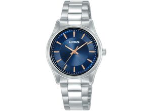 4894138361746 - Quarzuhr LORUS Classic Armbanduhren silberfarben (silberfarben blau) Damen Armbanduhr Damenuhr Edelstahlarmband analog