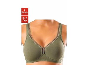 4894412081995 - Große Größen T-Shirt-BH khaki+weiß Gr75B