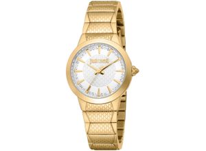 4894626264719 - Quarzuhr JUST CAVALLI TIME Animalier Armbanduhren goldfarben (goldfarben silberfarben) Damen Armbanduhr Damenuhr Kristallsteine analog Edelstahlarmband