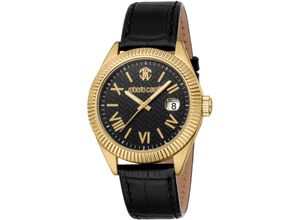 4894626265808 - Quarzuhr ROBERTO CAVALLI Uomo Classico III Armbanduhren schwarz (schwarz schwarz) Herren Armbanduhr Herrenuhr Lederarmband analog Tag