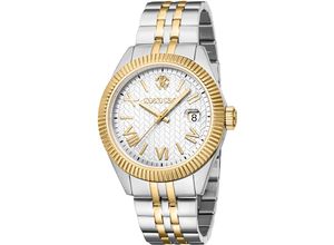 4894626265846 - Quarzuhr ROBERTO CAVALLI Uomo Classico III Armbanduhren silberfarben (silberfarben goldfarben silberfarben) Herren Armbanduhr Herrenuhr Edelstahlarmband analog Tag