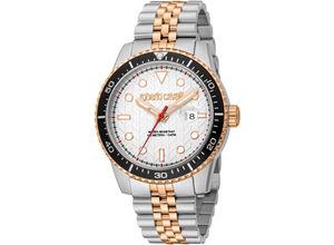 4894626265921 - Quarzuhr ROBERTO CAVALLI Uomo Trend II Armbanduhren silberfarben (silberfarben roségoldfarben silberfarben) Herren Armbanduhr Herrenuhr Edelstahlarmband analog Tag