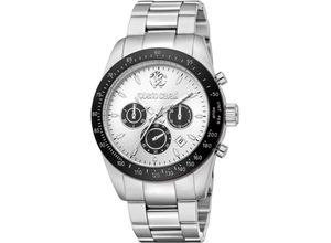 4894626266133 - Chronograph ROBERTO CAVALLI Uomo Chrono Armbanduhren silberfarben (silberfarben silberfarben) Herren Quarzuhr Armbanduhr Herrenuhr Edelstahlarmband analog Tag