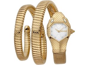 4894626272691 - Quarzuhr JUST CAVALLI TIME Serpente doppio Armbanduhren silberfarben (goldfarben perlmuttfarben) Damen Damenuhr Armbanduhr Edelstahlarmband