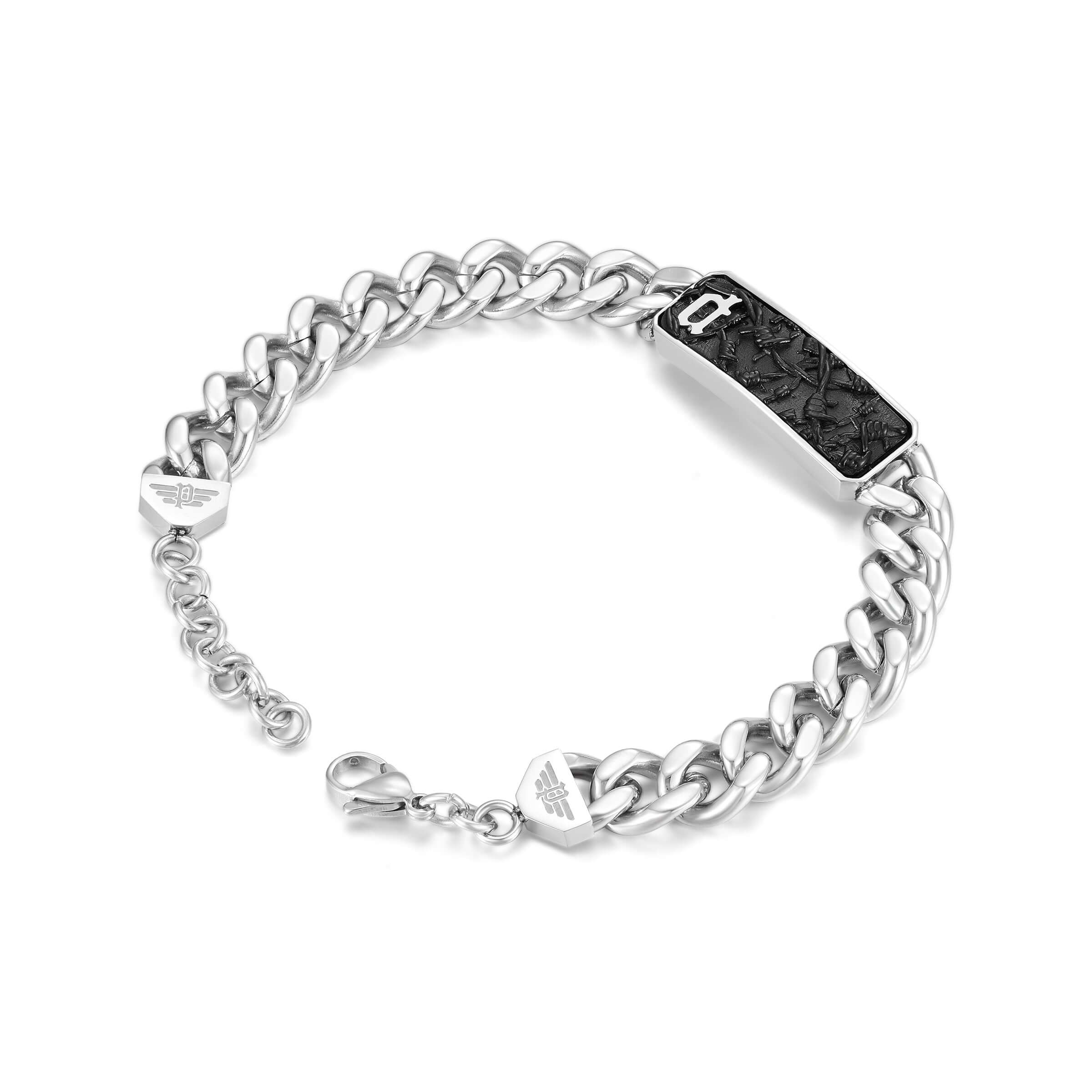 4894816131548 - Herren Armband Silber 21 cm Edelstahl Kette Herrenarmband Silber Kette Männerarmband