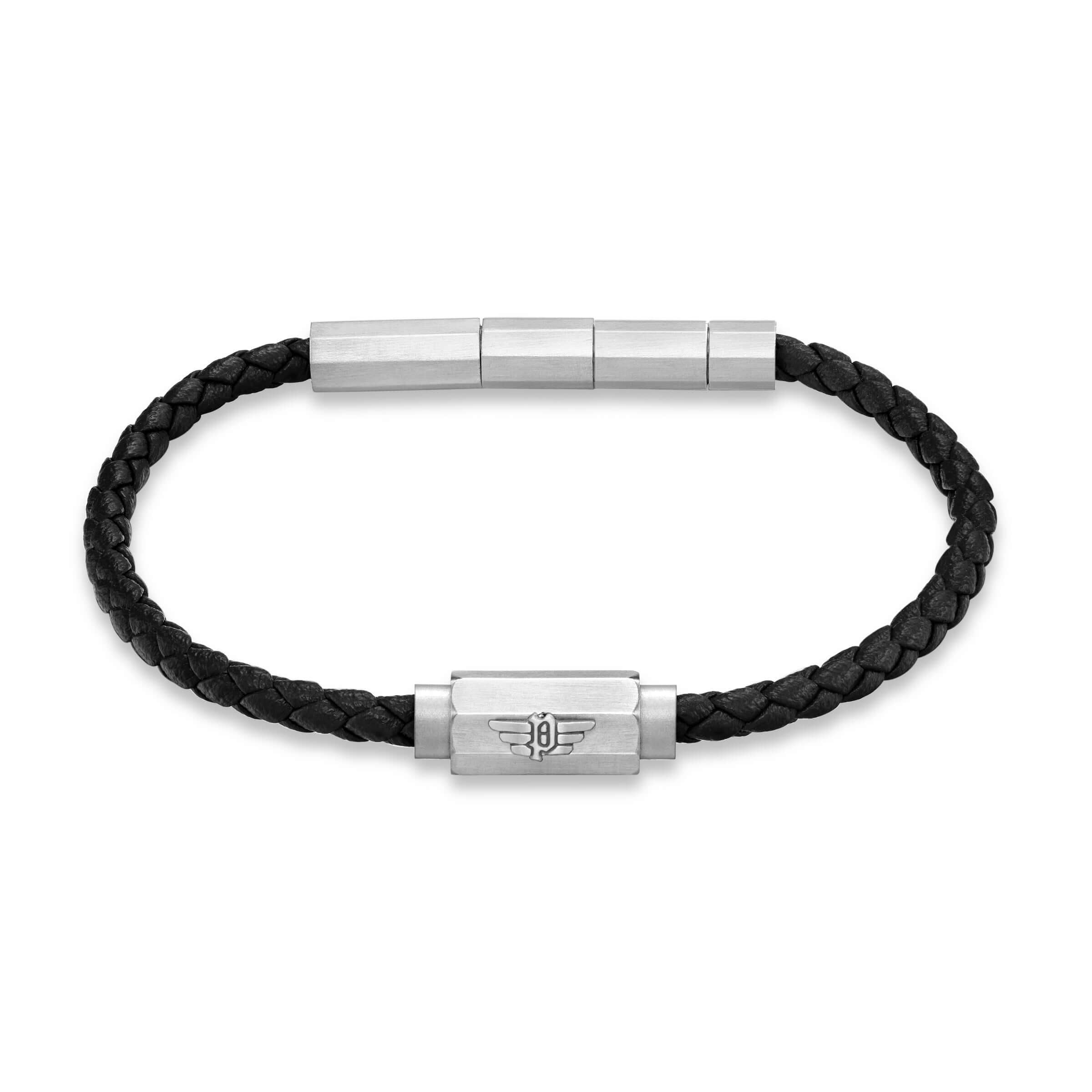 4894816139742 - Herren Leder Armband Schwarz - Lederarmband Herren Lederband Lederkette Armband Leder