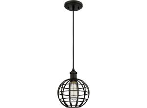 4895105609786 - - Pendelleuchte Kugel Käfig mattschwarz mit 1 Lampe