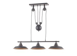 4895105610751 - - Pendelleuchte Iron Hill geölte Bronze Dreiflammig